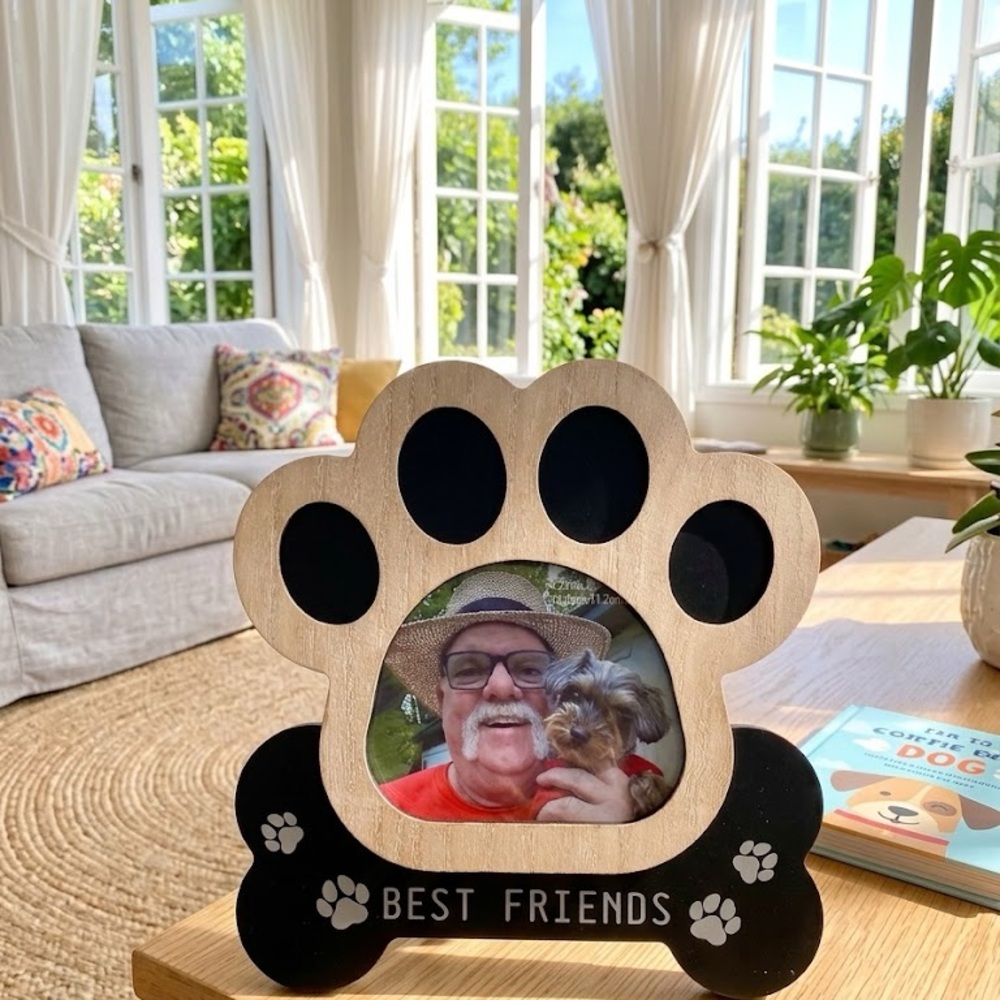 Best Friends Paw Print Photo Frame - Wood & Black